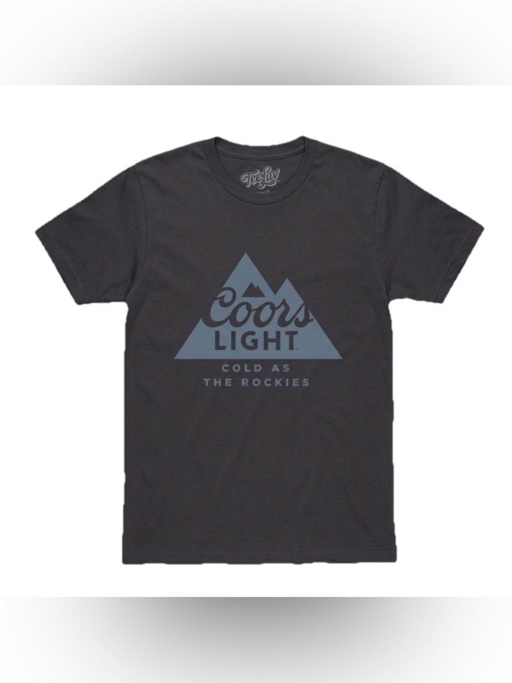 Coors Light T-Shirt "Cold as The Rockies" Mountain Graphic Size M Charcoal Grey